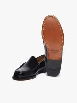 Weejuns Venetian Brogue Loafers Black Leather