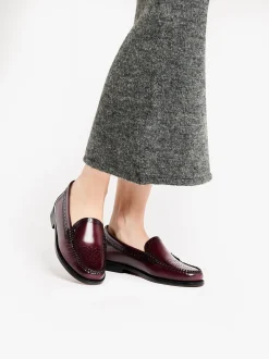 Weejuns Venetian Brogue Loafers Wine Leather