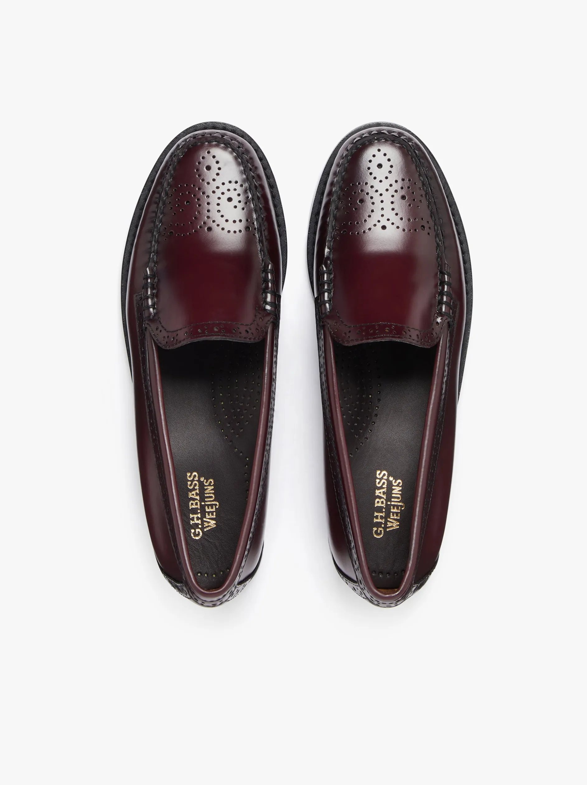 Weejuns Venetian Brogue Loafers Wine Leather