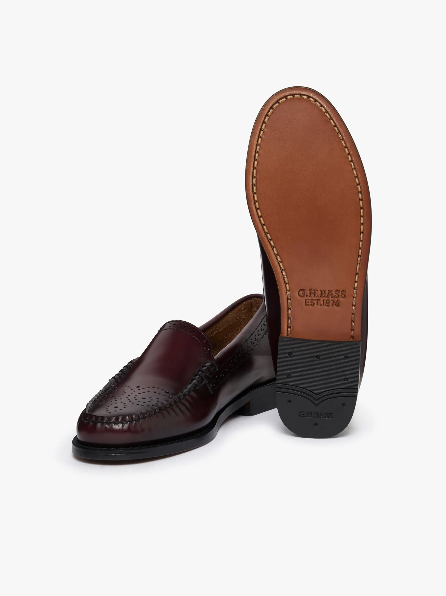 Weejuns Venetian Brogue Loafers Wine Leather